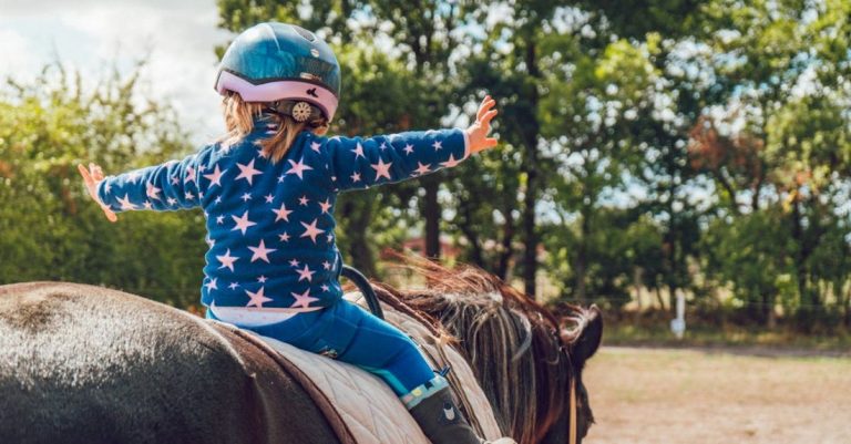 Horseback Riding - Girl Riding Black Horse